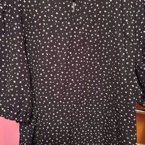 SHEIN Black and White Patterned Blouse